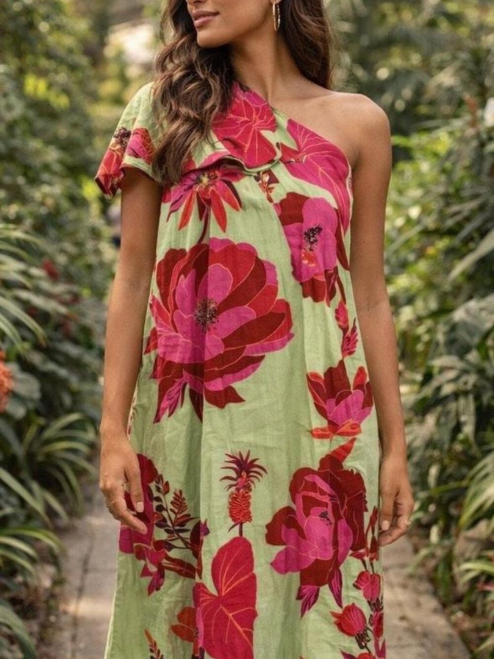 FARM RIO Green and Pink Dress